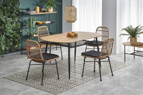 JACKSON stół, blat - dąb złoty, noga - czarny (2p=1szt)