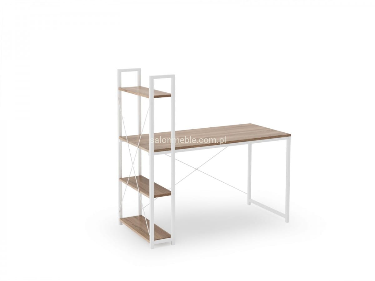 NARVIK B1 biurko biały/ dąb sonoma