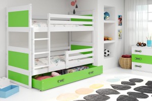 Łóżko piętrowe dwuosobowe Roland 90x200 z materacami
