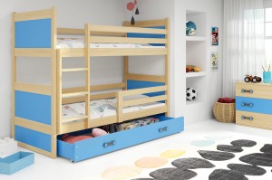 Łóżko piętrowe dwuosobowe Roland sosna 90x200 z materacami 