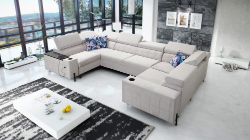 Narożnik Lotos X  wejściem USB i barkiem