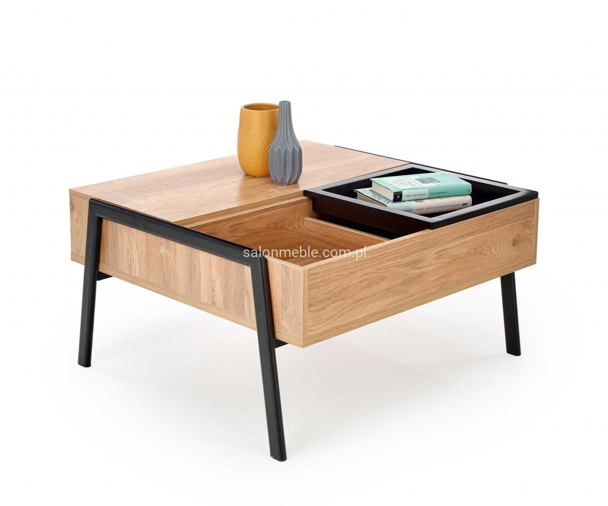 PODIUM ława blat: naturalny, nogi: czarny (2p=1szt)