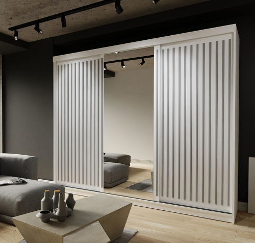 Szafa Royal 250 biała z szara lamela