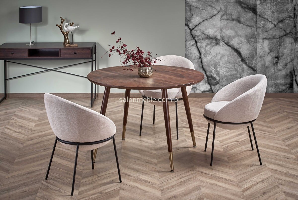 DOMENICO stół blat - orzech, nogi - orzech / złoty (2p=1szt)