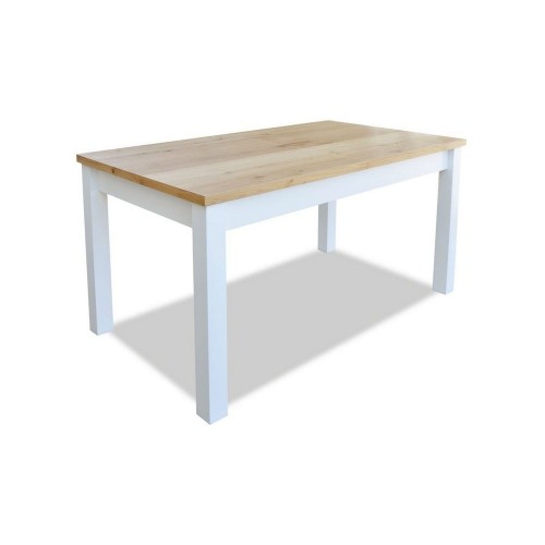Stół S18 160x90 rozkładany do 215cm fornir blat dębowy z sękami lakier+biały