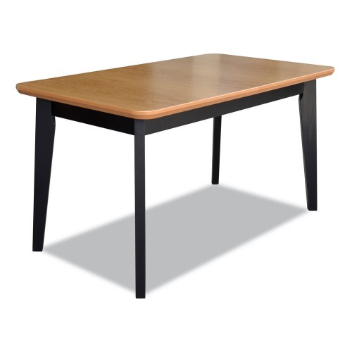 Stół S16  140x 80 rozkładany 180 fornir dębowy lakier,nogi czarne