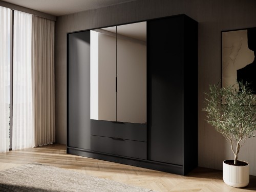 Szafa KELY  czarna 203  lustro 