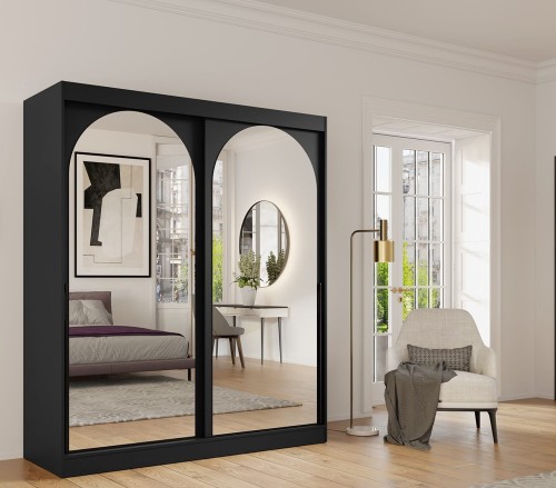 Szafa MODA 180 cm cashmire, czarna, biała