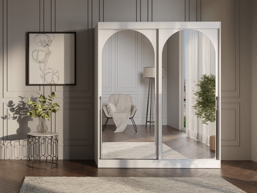 Szafa MODA 200 cm cashmire, czarna, biała 