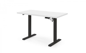 B54 biurko z funkcją regulacji wysokości, blat - biały, stelaż - czarny 