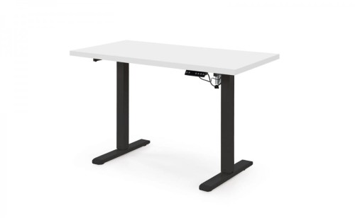B54 biurko z funkcją regulacji wysokości, blat - biały, stelaż - czarny 