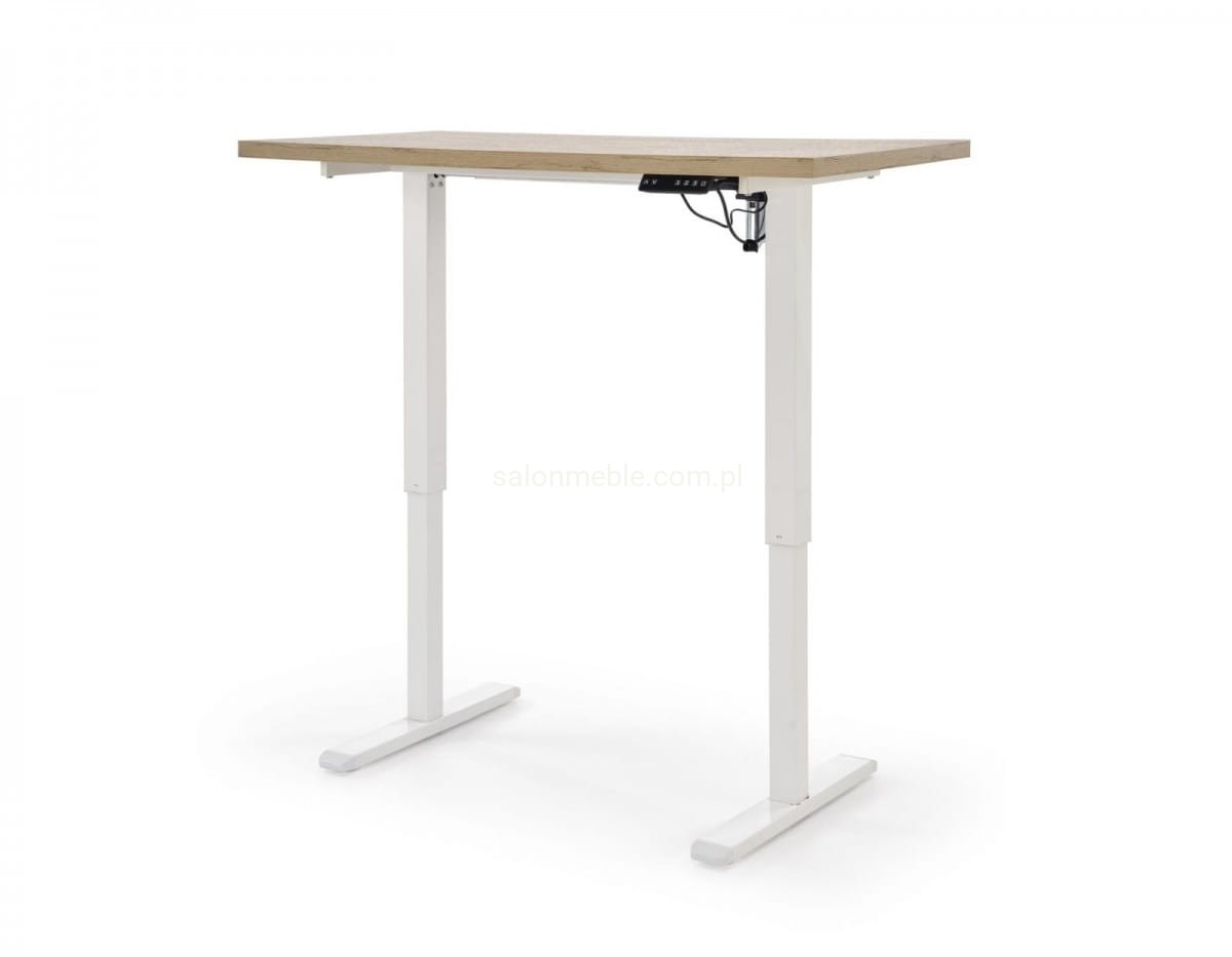 B54 biurko z funkcją regulacji wysokości, blat - dąb artisan, stelaż - biały