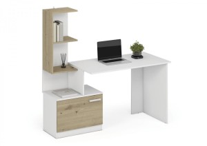 MISO biurko, biały / dąb artisan (2p=1szt)