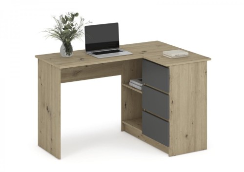 BEGA biurko, dąb artisan / grafitowy (2p=1szt)