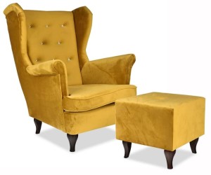 Fotel uszak G z pufą   kryształki