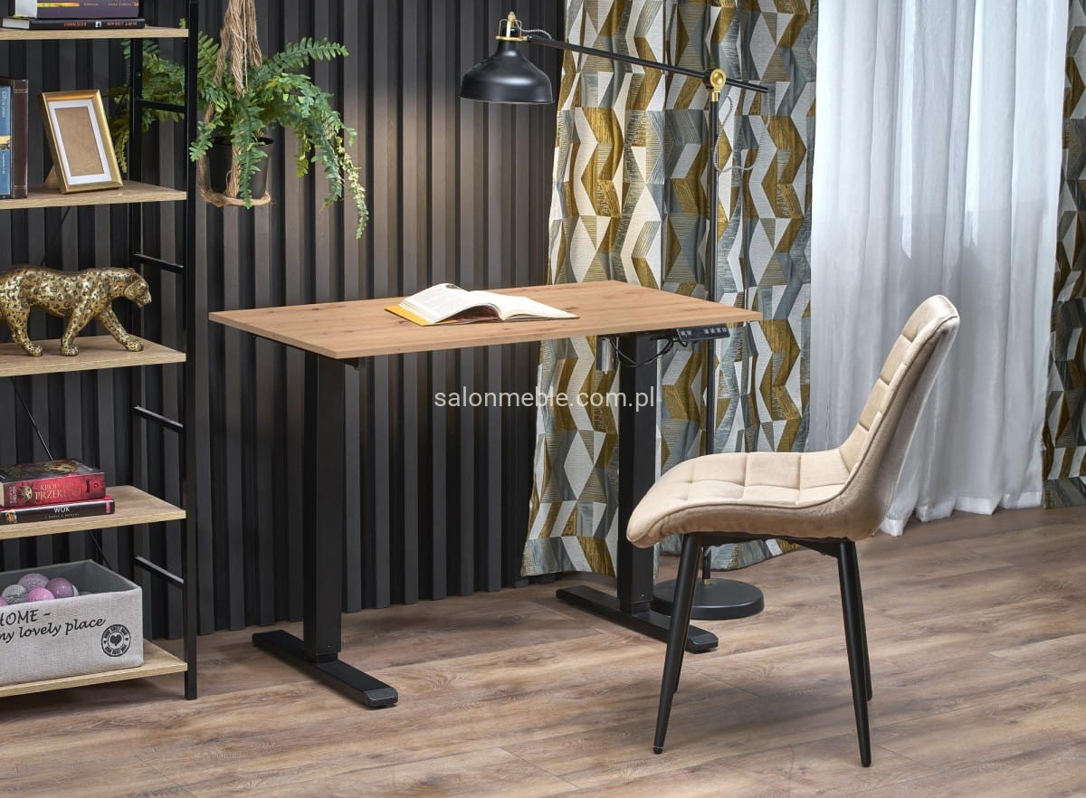 B53 biurko biurko z funkcją regulacji wysokości, dąb artisan / czarny (2p=1szt)