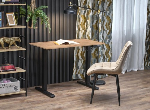 B53 biurko biurko z funkcją regulacji wysokości, dąb artisan / czarny (2p=1szt)