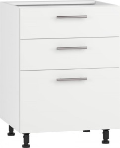 VENTO D3S-60/82 szafka dolna z szufladami, mechanizm Hettich front: biały mat (1p=1szt)