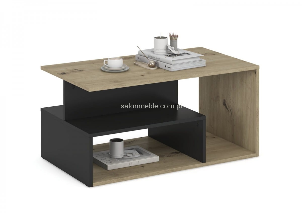 IVA ława, dąb artisan / czarny (1p=1szt)