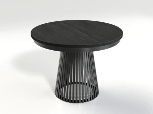 Stół okrągły z lamelami fi 100 rozkładany do 180 cm czarny