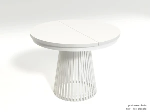 Stół okrągły z lamelami fi 100 rozkładany do 180 cm  biały cały