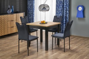 QUBIK stół rozkładany 80-200/80/76 cm dąb artisan/czarny (2p=1szt)