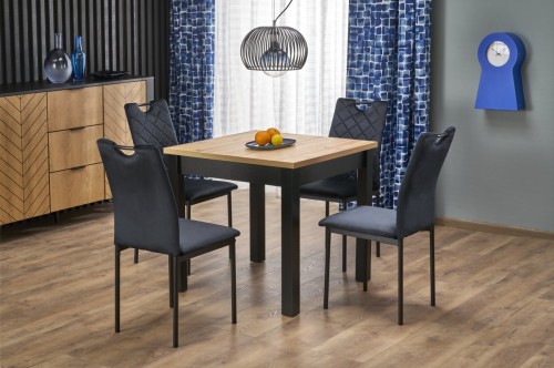 QUBIK stół rozkładany 80-200/80/76 cm dąb artisan/czarny (2p=1szt)
