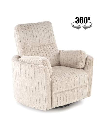 PEGAS fotel z funkcją elektrycznego rozkładania / funkcja obracania / beżowy 