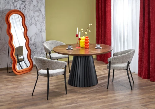 HEVELIUS stół, blat - orzechowy, noga - czarny