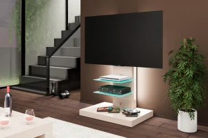 Stojak na telewizor WHITE z oświetleniem LED