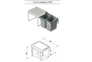 Kosz do segregacji podwójny JC602