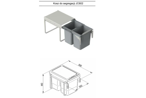 Kosz do segregacji podwójny JC602