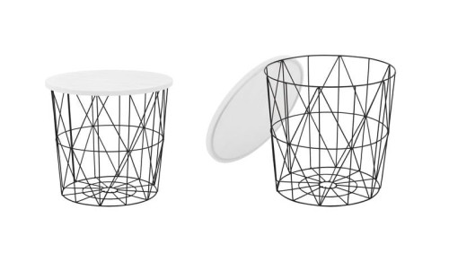 MARIFFA ława stelaż - czarny, blat - biały ( 2p=8szt )