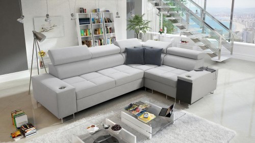 Narożnik Modessa II posiada barek wejście USB i gniazdko elektryczne